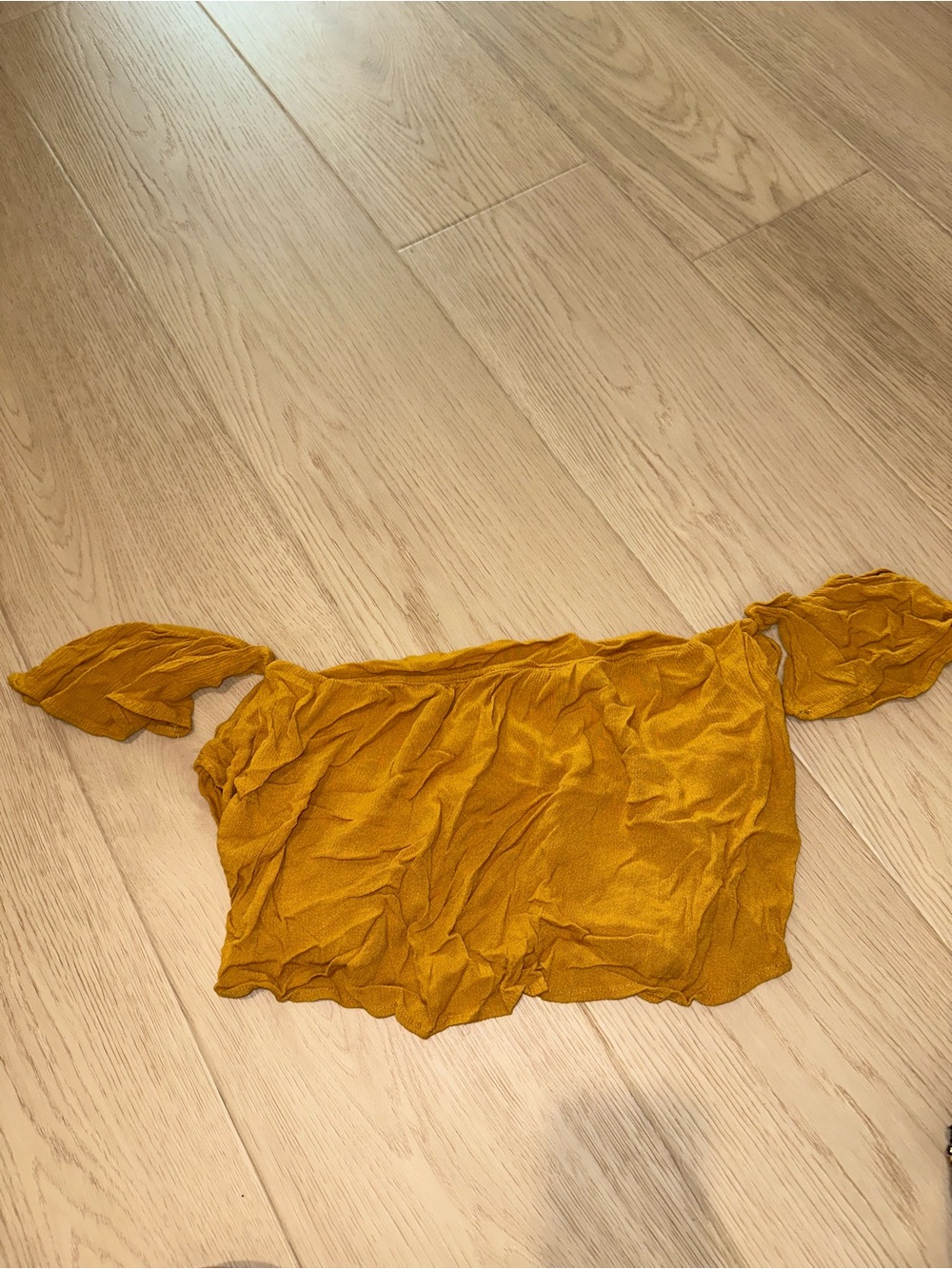 Mustard Yellow Off-Shoulder Crop Top